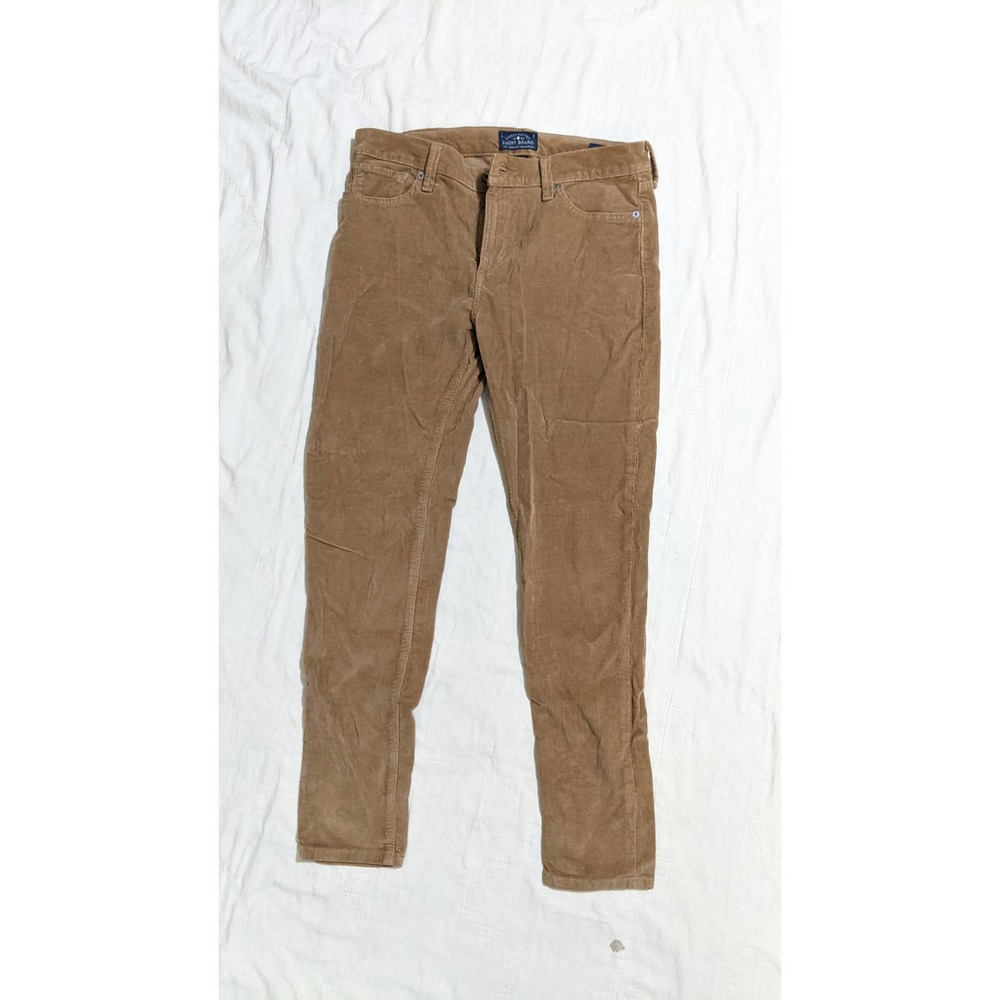 Lucky brand brown corduroy brooke skinny stretch pants size 10